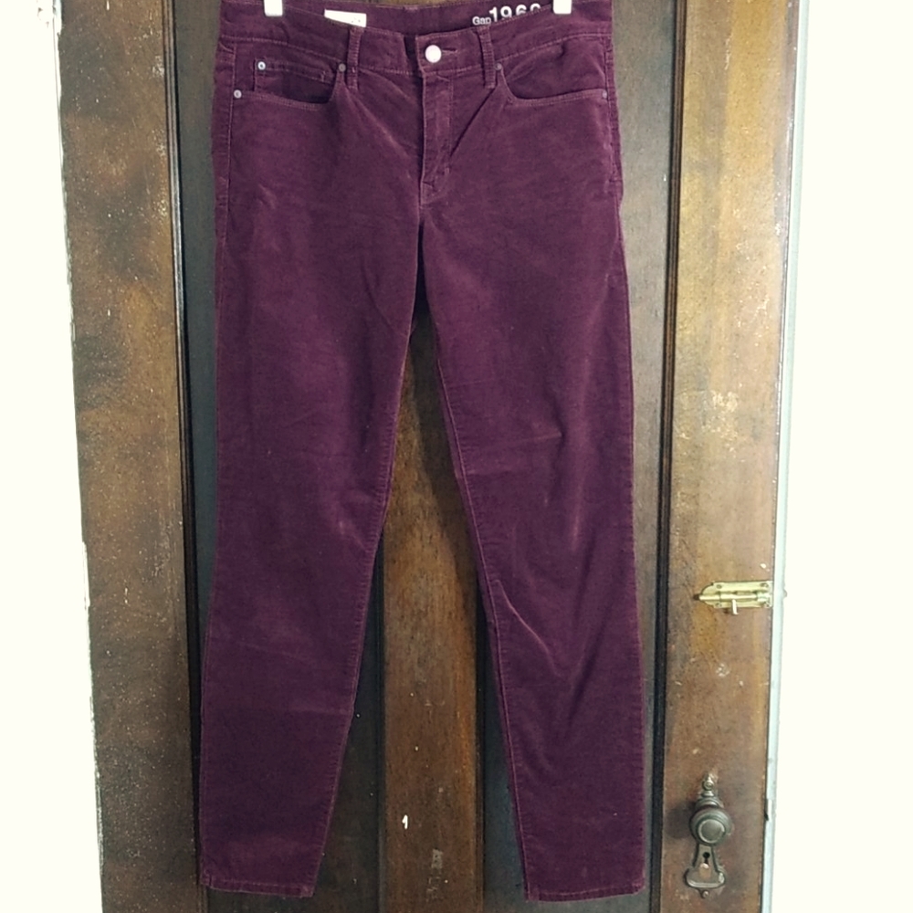 Wine/burgundy corduroy legging jeans